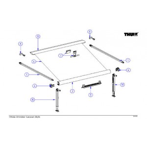 Left Hand & Right Hand End Cap Roller Tube Thule Omnistor Caravan Style Awning Spare Parts (1500601173)